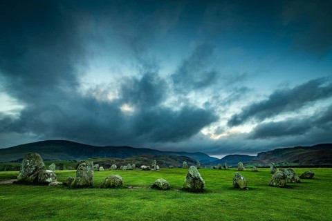 Stone circle with dramatic clouds