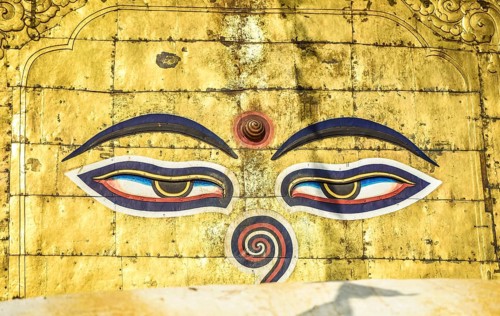 The eyes of Buddha on Stupa