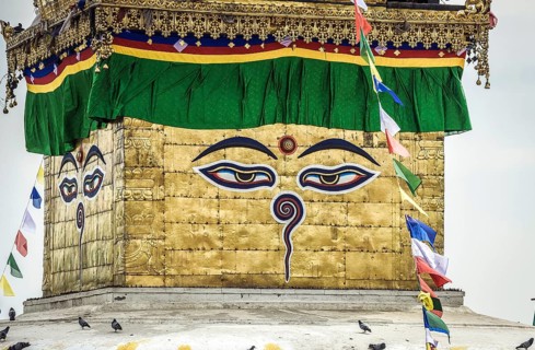 The eyes of Buddha on Stupa