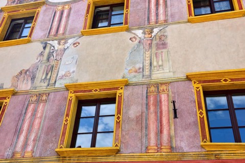 House facade Manor house with baroque murals