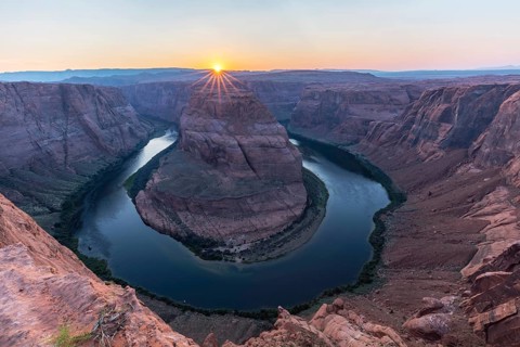 Bend of the Colorado River with Setting Sun