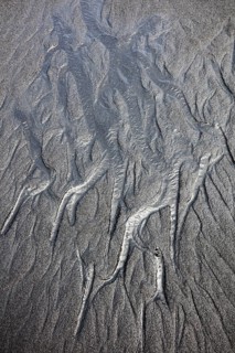 Structures in the Punalu'u black sand beach