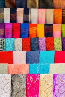 Strung colorful fabrics