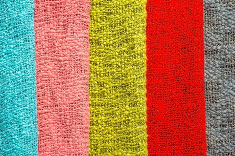 Strung colorful fabrics