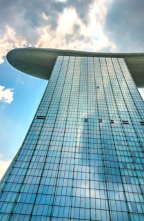 Futuristic Marina Bay Sands Hotel by architect Moshe Safdie