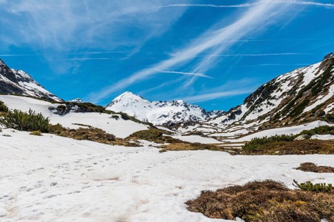 Mountain landscape with snow