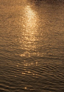 Water reflecting sunset
