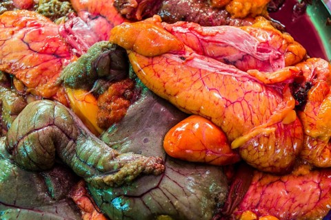 Animal offal at market