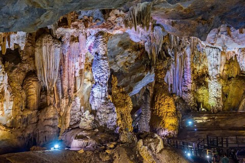 Illuminated cave