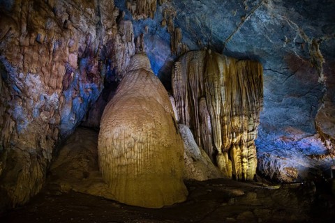Illuminated cave