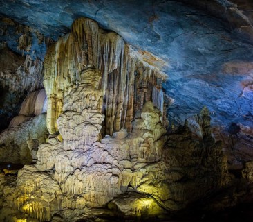 Illuminated cave