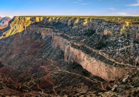 Gorge of the Grand Canyon with Bright Angel Trail