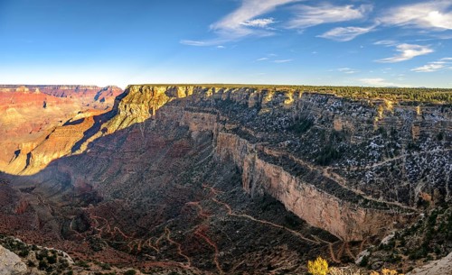 Gorge of the Grand Canyon with Bright Angel Trail