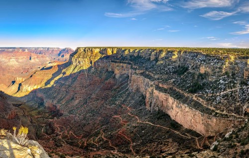 Gorge of the Grand Canyon with Bright Angel Trail