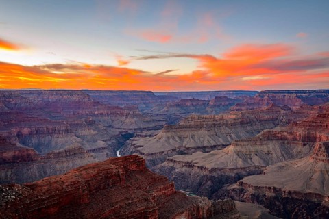 Gorge of the Grand Canyon at sunset