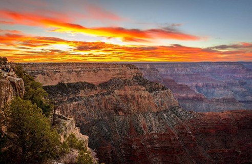 Gorge of the Grand Canyon at sunset