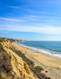 View of the sandy beach from Vista Point