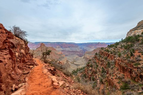 Hiking trail down into the Grand Canyon