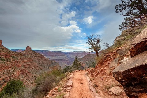 Bright Angel Trail in the gorge of the Grand Canyon