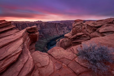 Horseshoe Bend at sunset