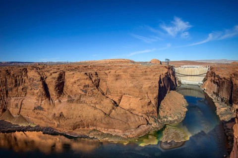 View of Glen Canyon Dam and Colorado River