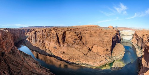View of Glen Canyon Dam and Colorado River
