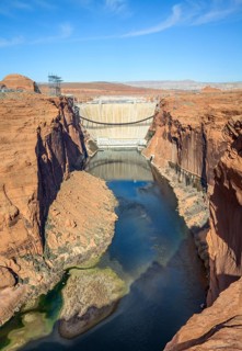 View of Glen Canyon Dam and Colorado River
