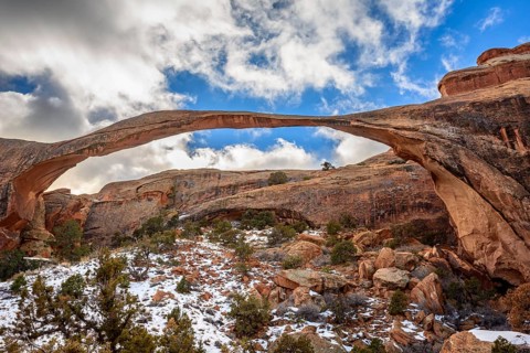 Landscape Arch with snow