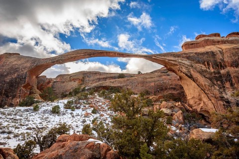 Landscape Arch with snow