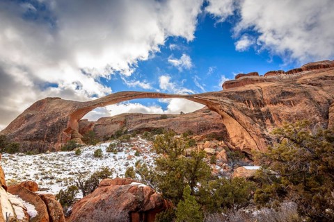 Landscape Arch with snow