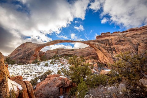 Landscape Arch with snow