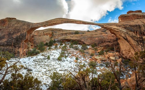 Landscape Arch with snow