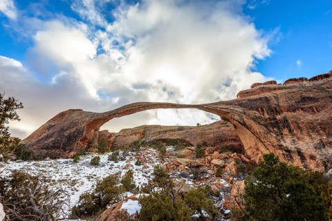 Landscape Arch with snow