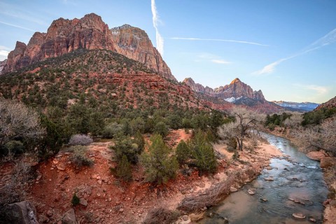 River Virgin River flows through Zion Canyon