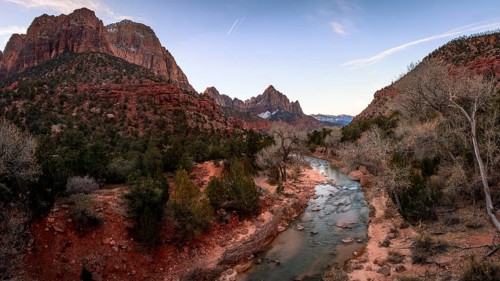 River Virgin River flows through Zion Canyon