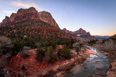 River Virgin River flows through Zion Canyon