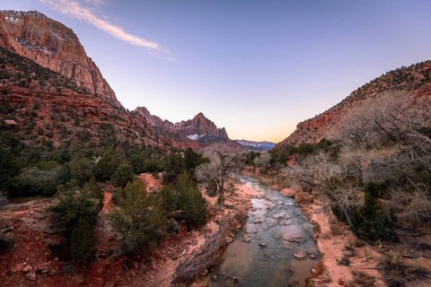 River Virgin River flows through Zion Canyon