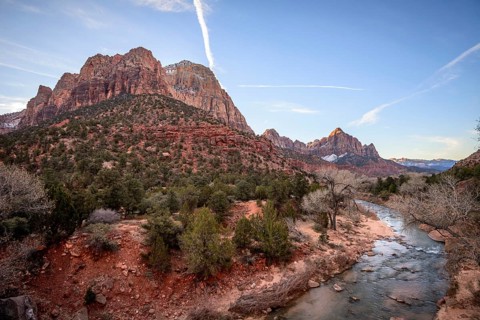 River Virgin River flows through Zion Canyon