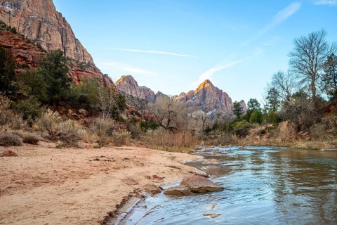 River Virgin River flows through Zion Canyon