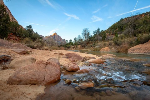 River Virgin River flows through Zion Canyon