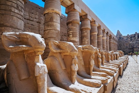 Avenue of ram-headed sphinxes at Karnak Temple