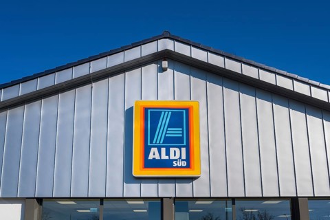 Aldi-Sud logo at the supermarket