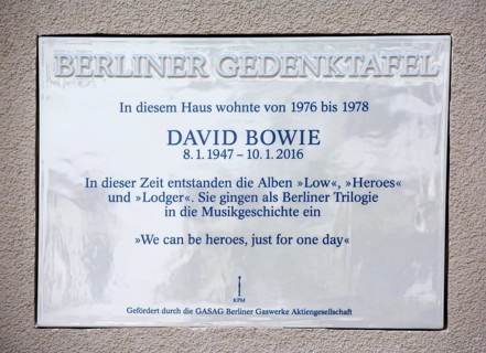 Berlin Memorial Plaque honoring David Bowie