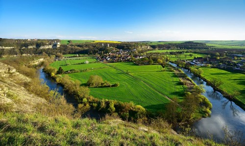 Saaletal with village Saaleck