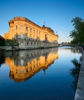 Bode Museum reflecting in the river Spree