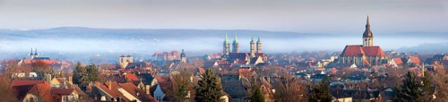 Panorama of Naumburg with cathedral and Wenceslas church
