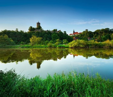 Schonburg village and castle in the Saale valley