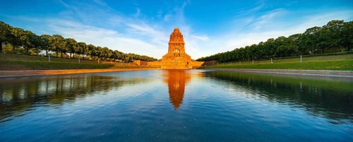 Monument to the Battle of Nations in the evening light