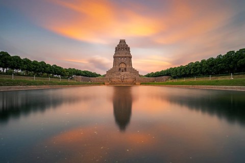 Monument to the Battle of the Nations at Sunset
