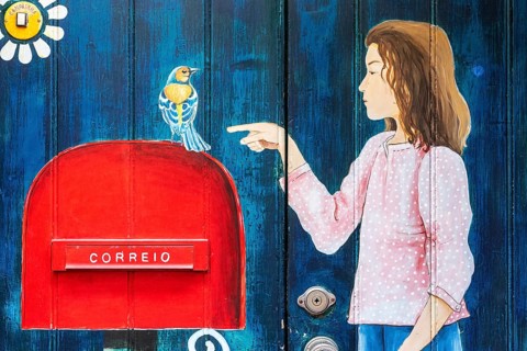 Young girl and bird